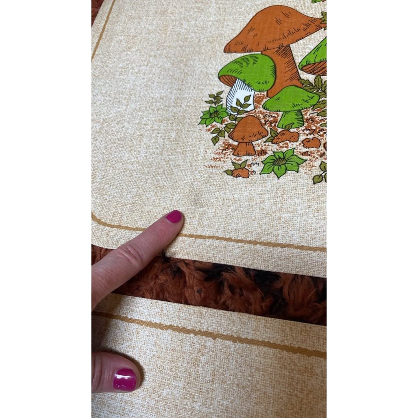 Vintage Merry Mushroom Placemats set of 2
