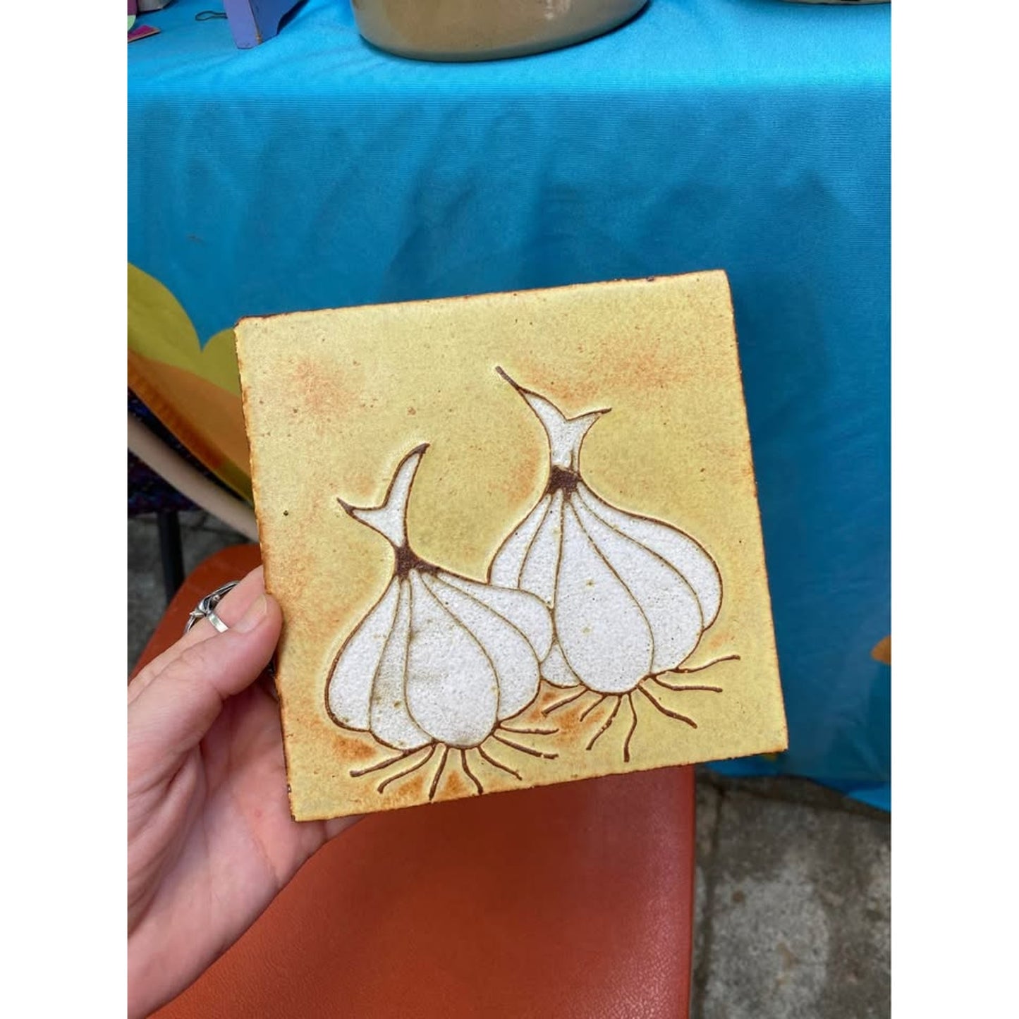 Super Cute Ceramic Garlic Kitchen Tile Trivet