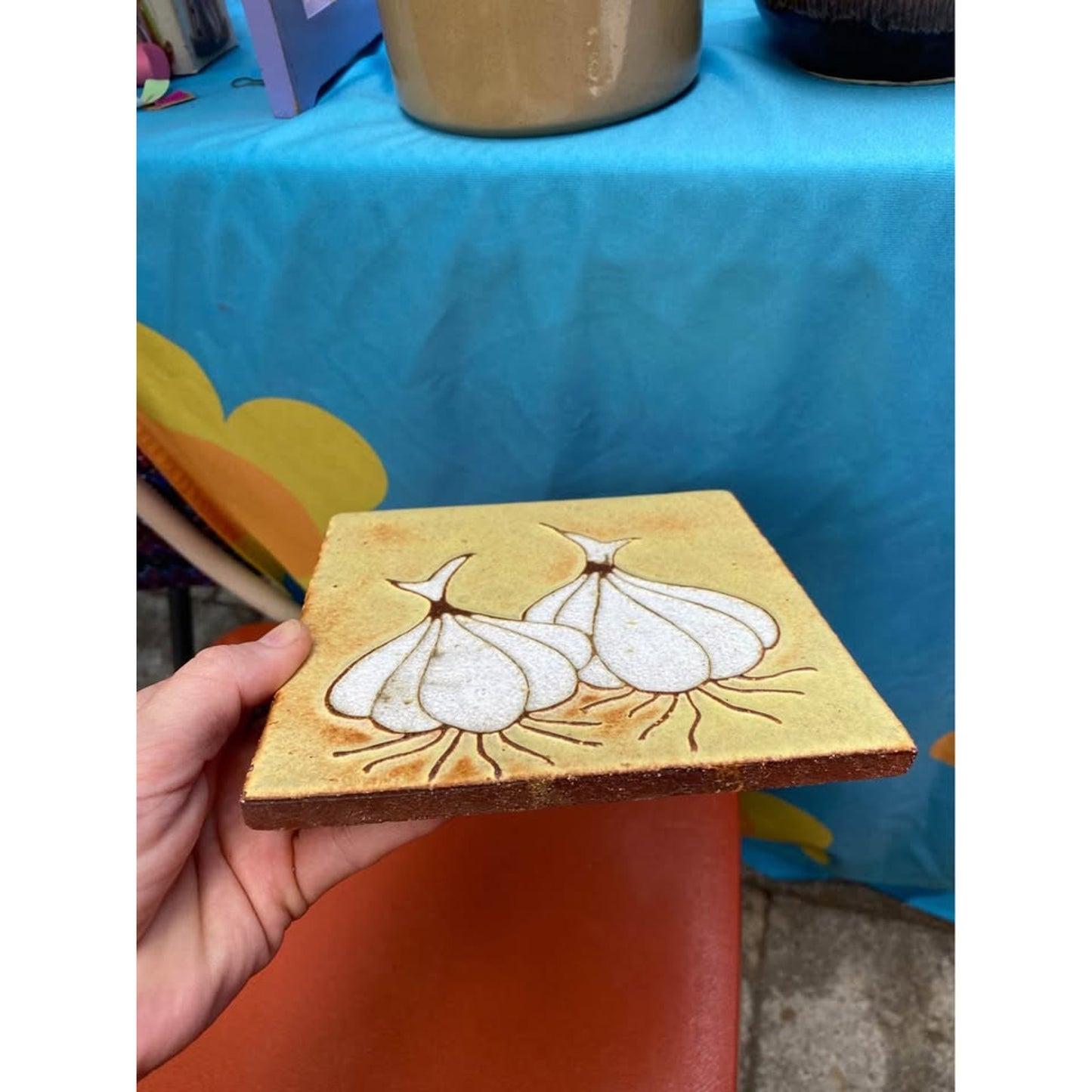 Super Cute Ceramic Garlic Kitchen Tile Trivet