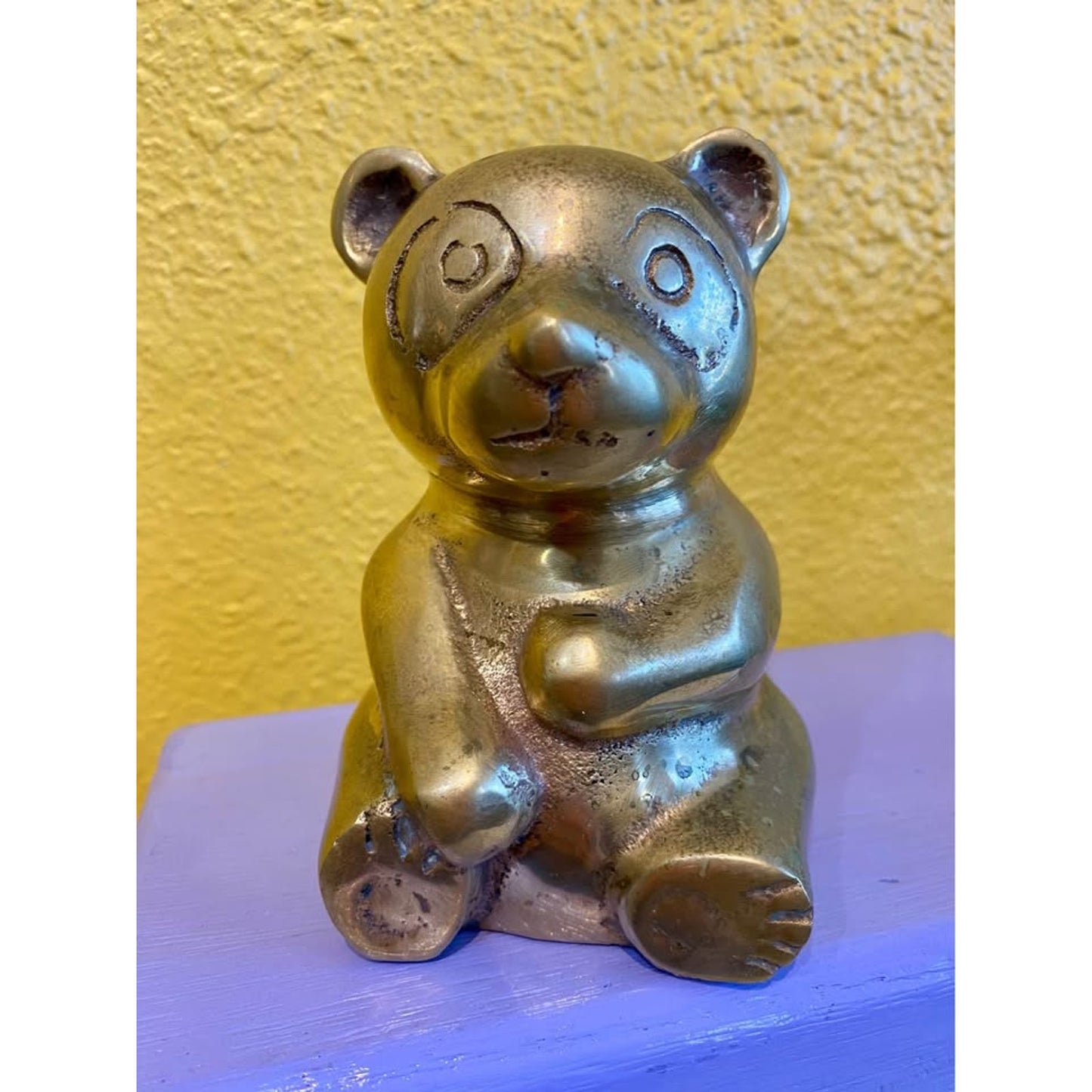 Vintage Brass Panda Bear Statue Figurine Paperweight.