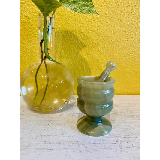 Mini green agate mortar and pestle. So cute!