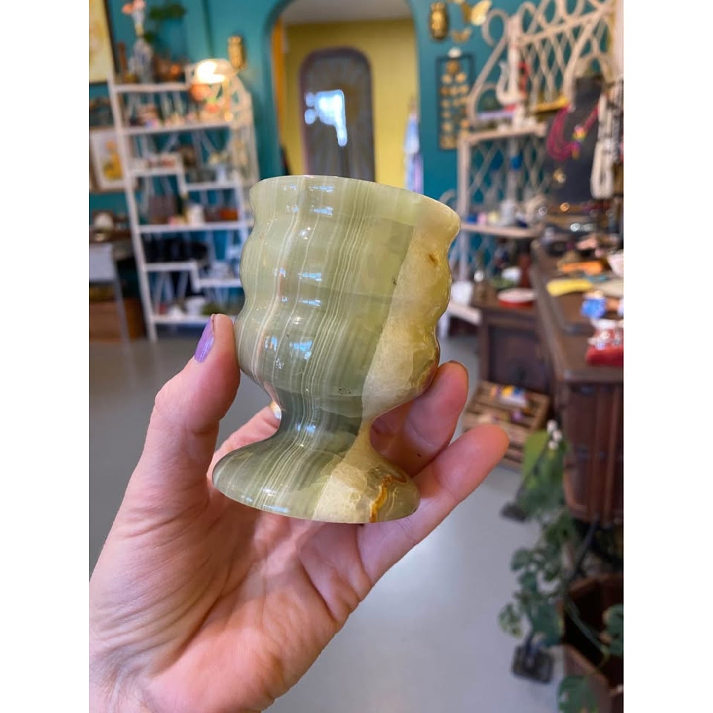 Mini green agate mortar and pestle. So cute!