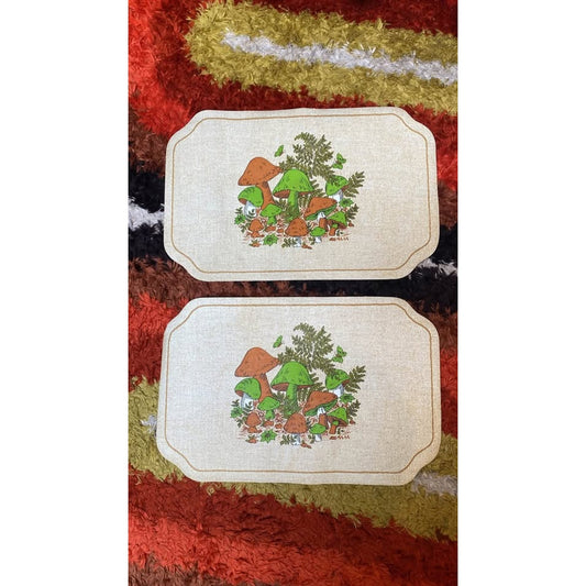 Vintage Merry Mushroom Placemats set of 2