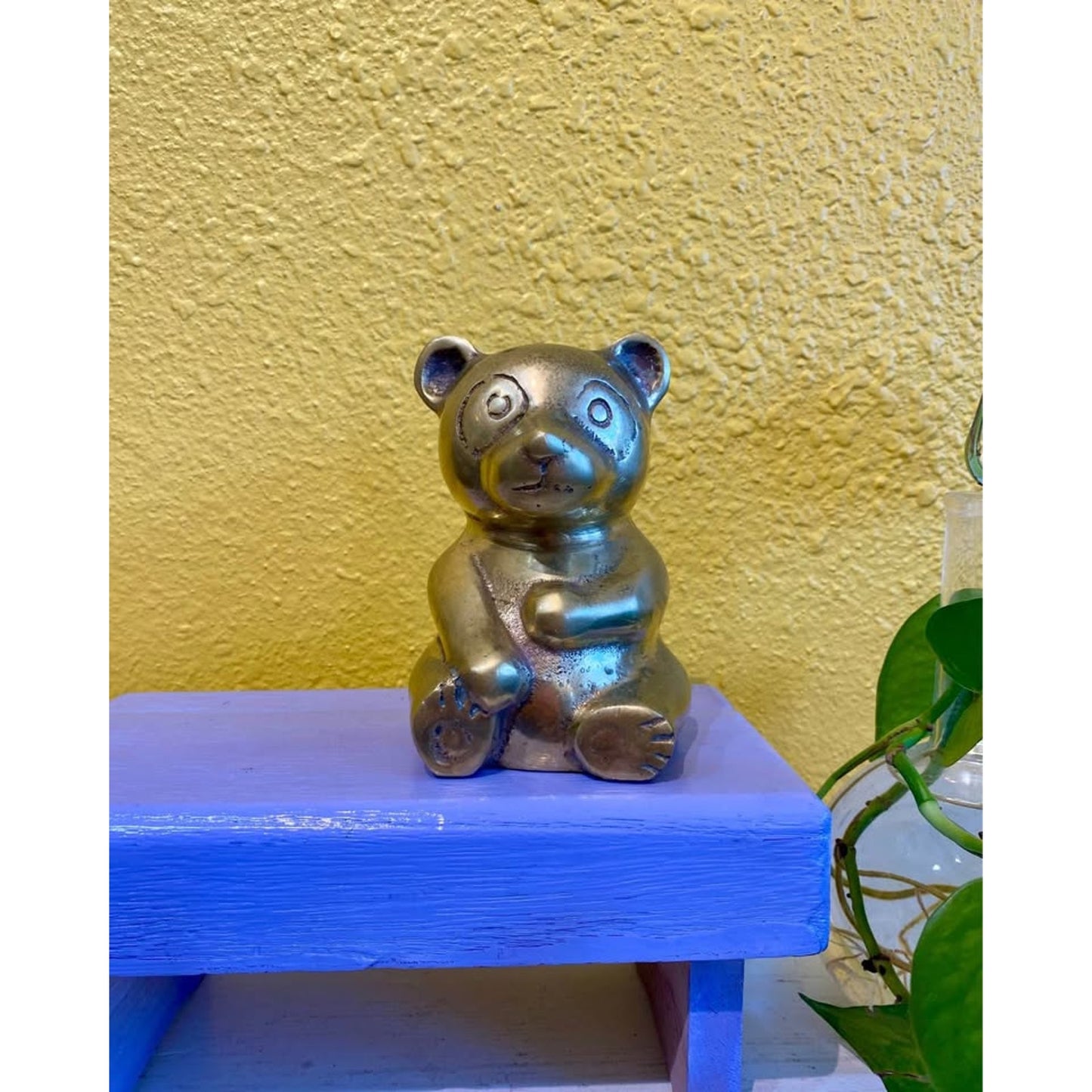 Vintage Brass Panda Bear Statue Figurine Paperweight.
