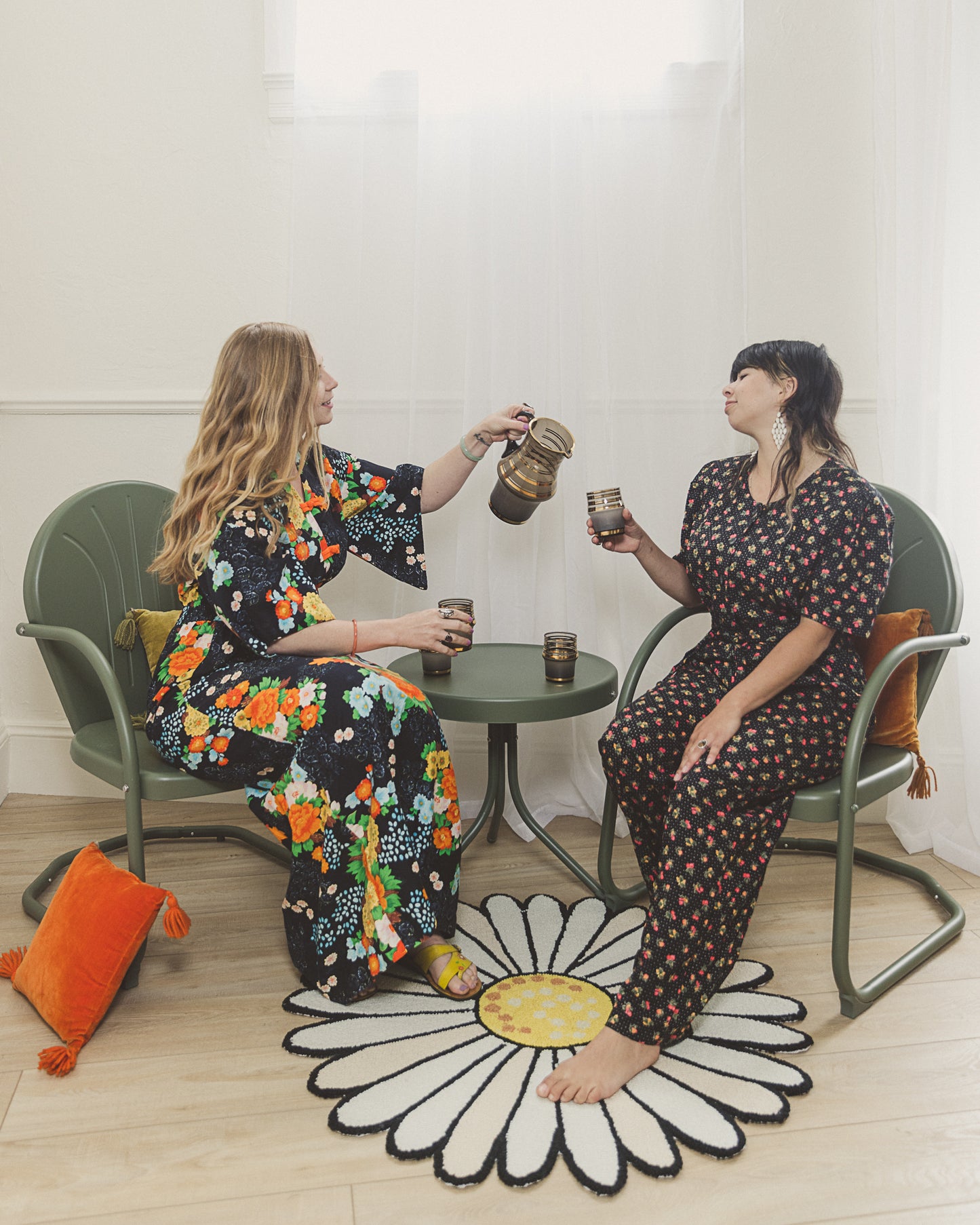 Vintage Paradise Hawaii Orange Floral Kimono Dress