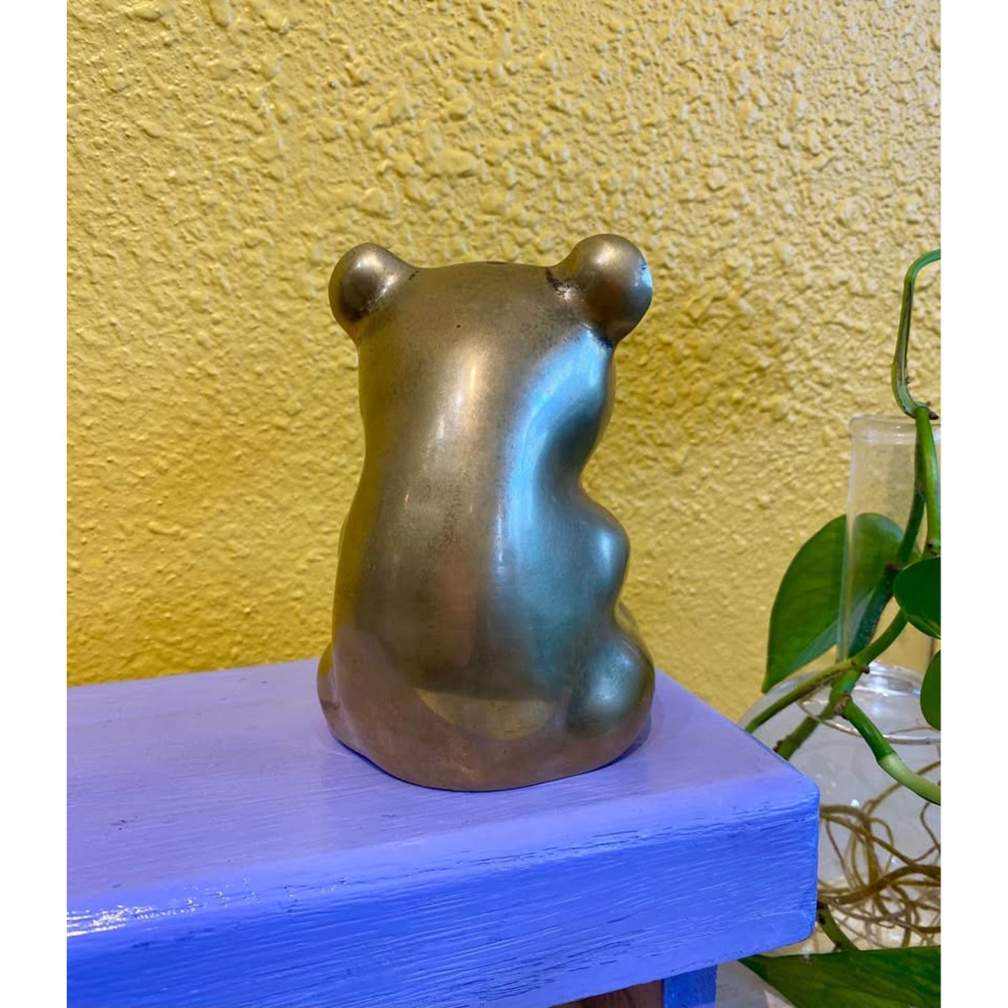 Vintage Brass Panda Bear Statue Figurine Paperweight.