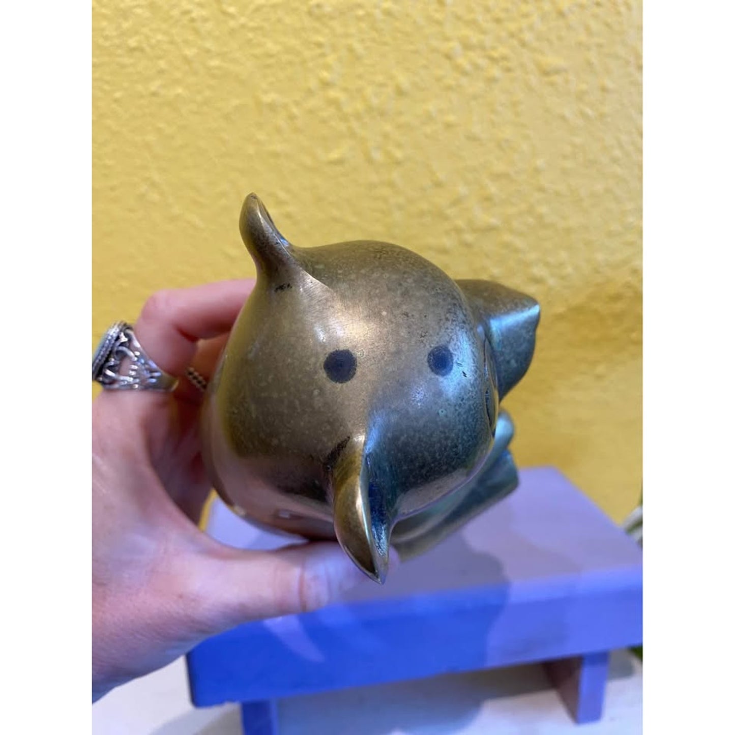 Vintage Brass Panda Bear Statue Figurine Paperweight.