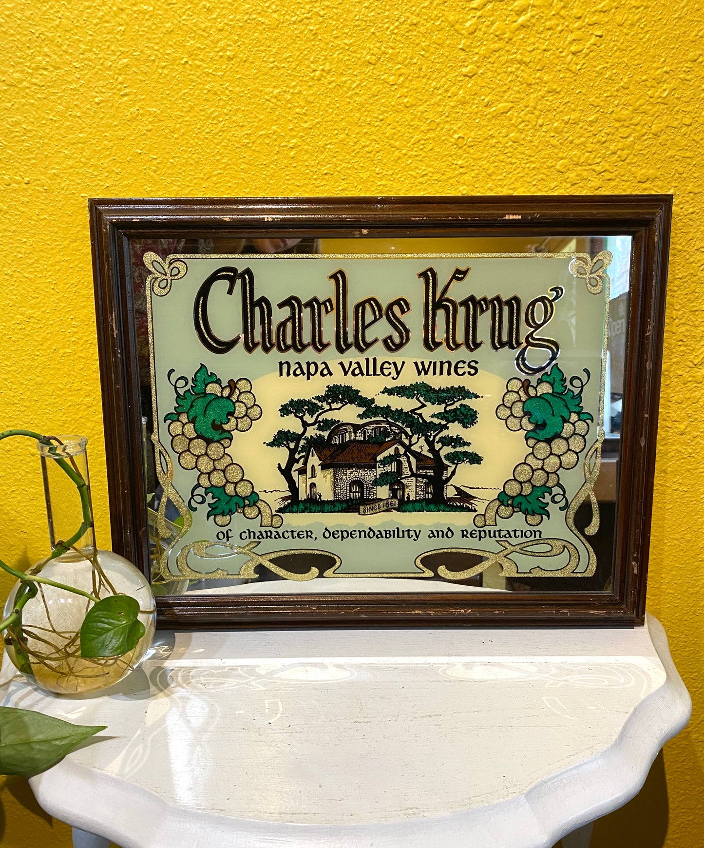 Vintage Charles Krug Winery Bar Frames Mirror