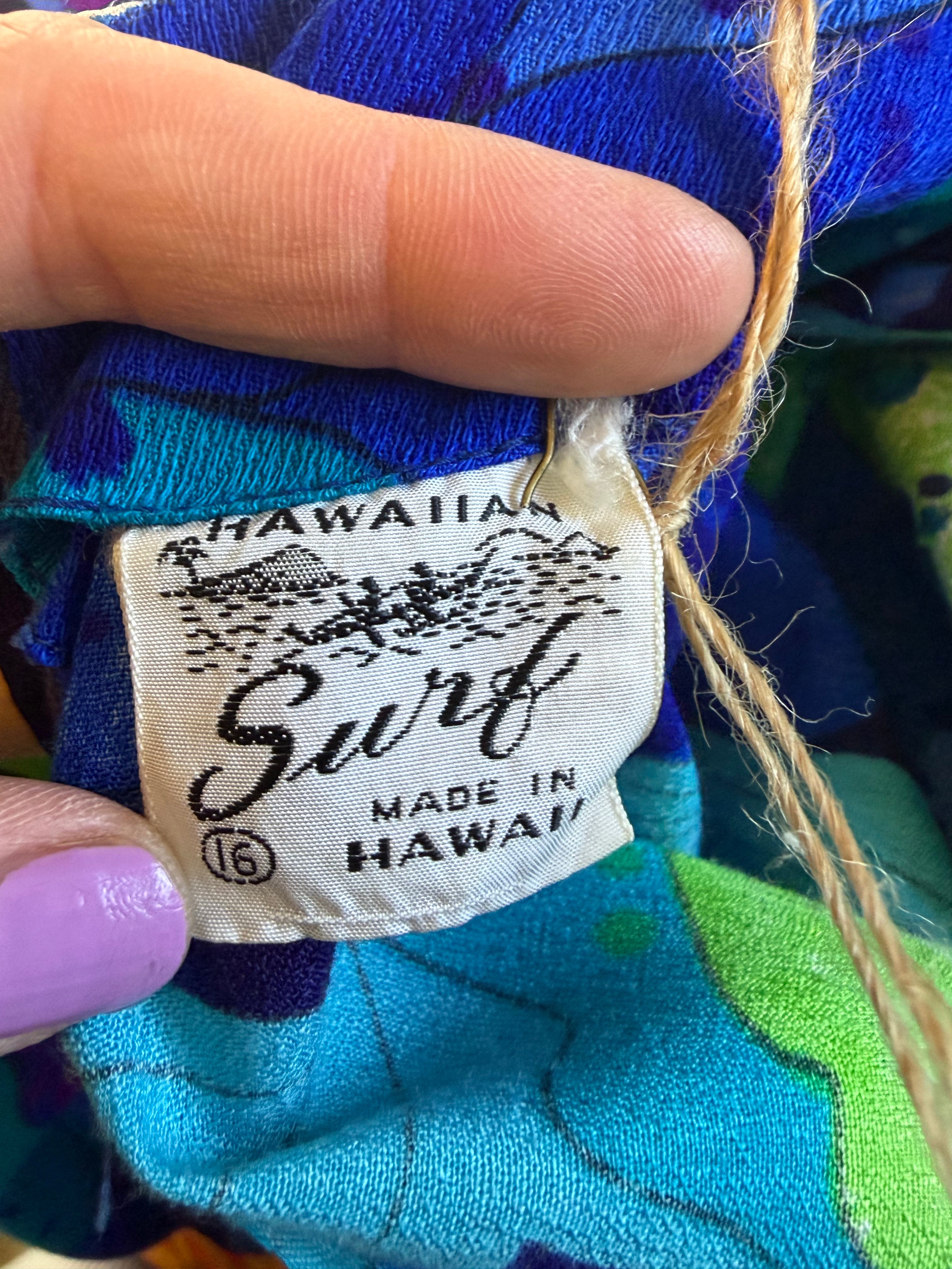 hawaii61プレステージ Hawaiian Surf Neon Orchid Print Maxi Dress with Bell Sleeves – The