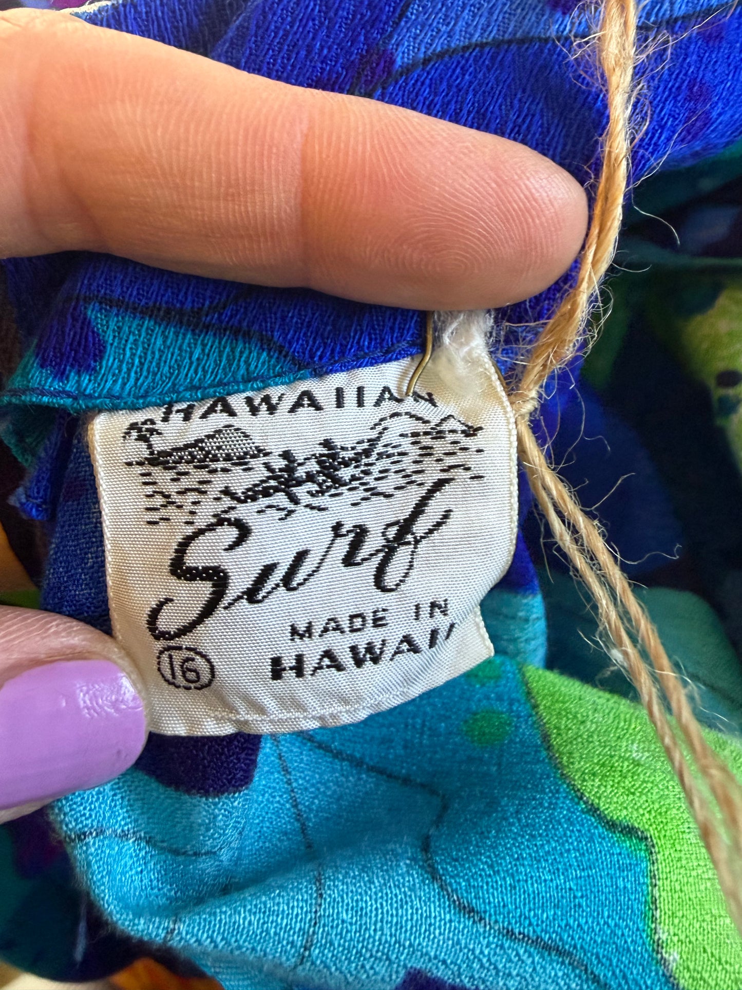 Hawaiian Surf Neon Orchid Print Maxi Dress with Bell Sleeves