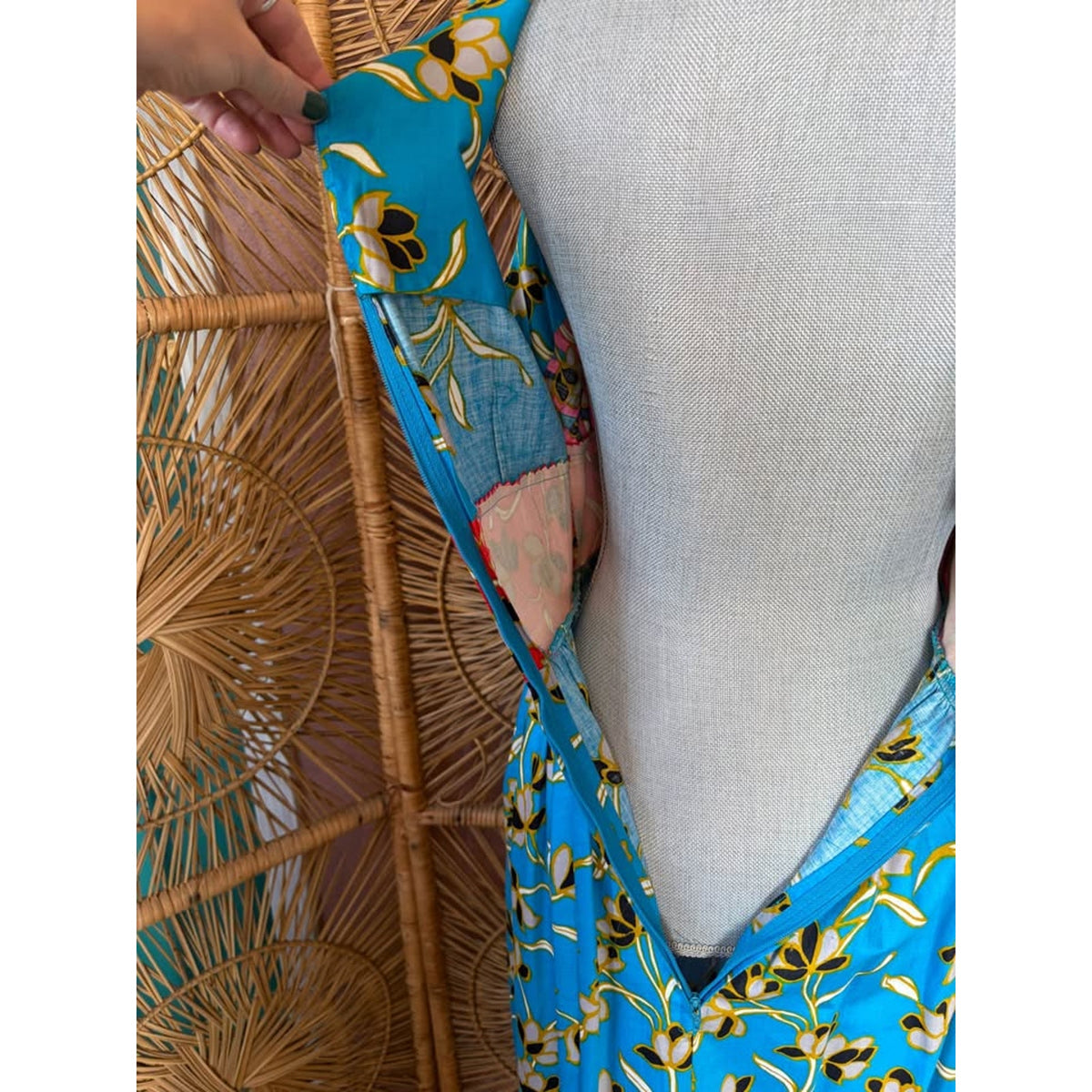1970s Vibrant Multi Color Sleeveless Maxi Dress. Hawaiian Florals XS