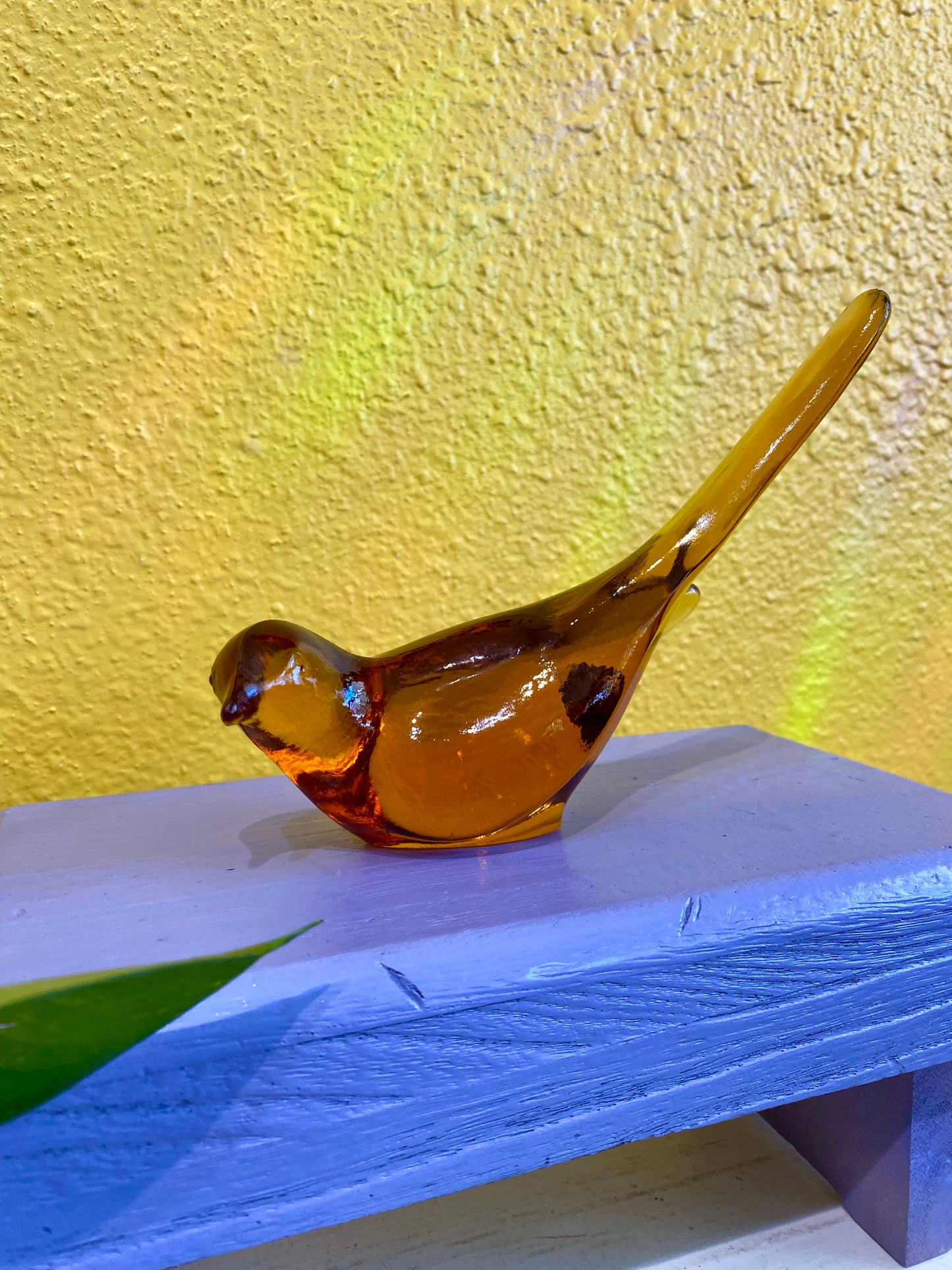 Vintage Fenton Amber Glass Bird of Happiness