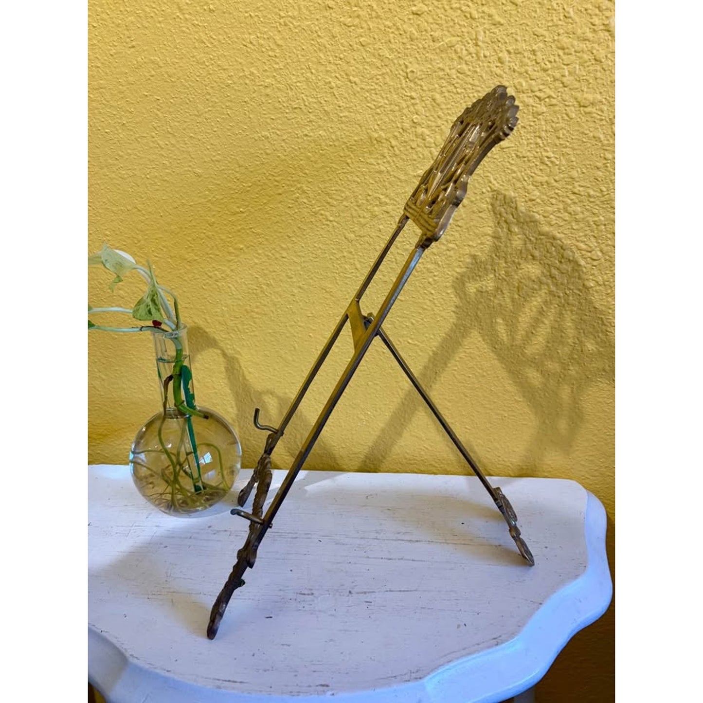 Extra Large Brass Easel with Floral detail