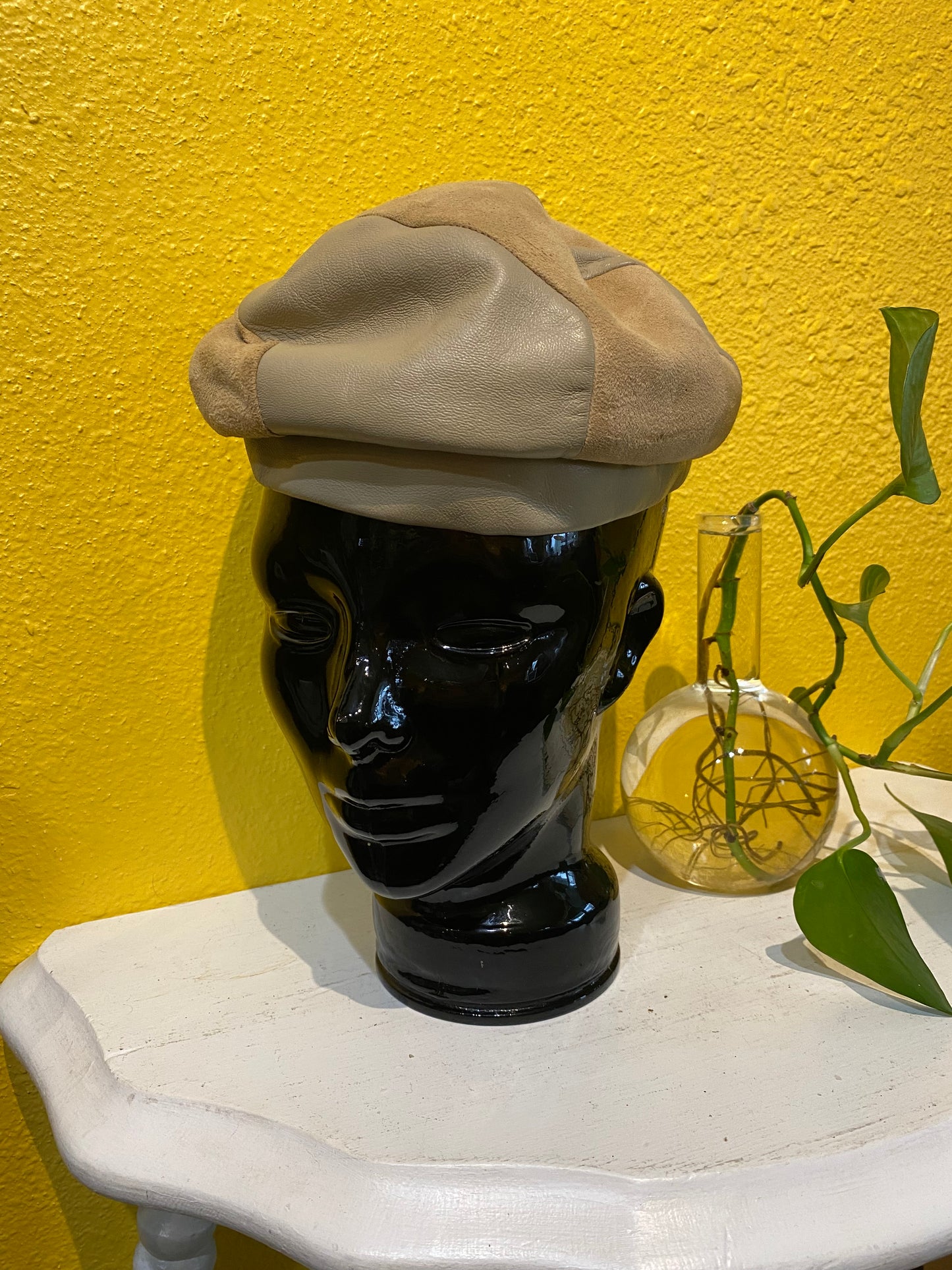 Vintage Black Glass Mannequin Display Head