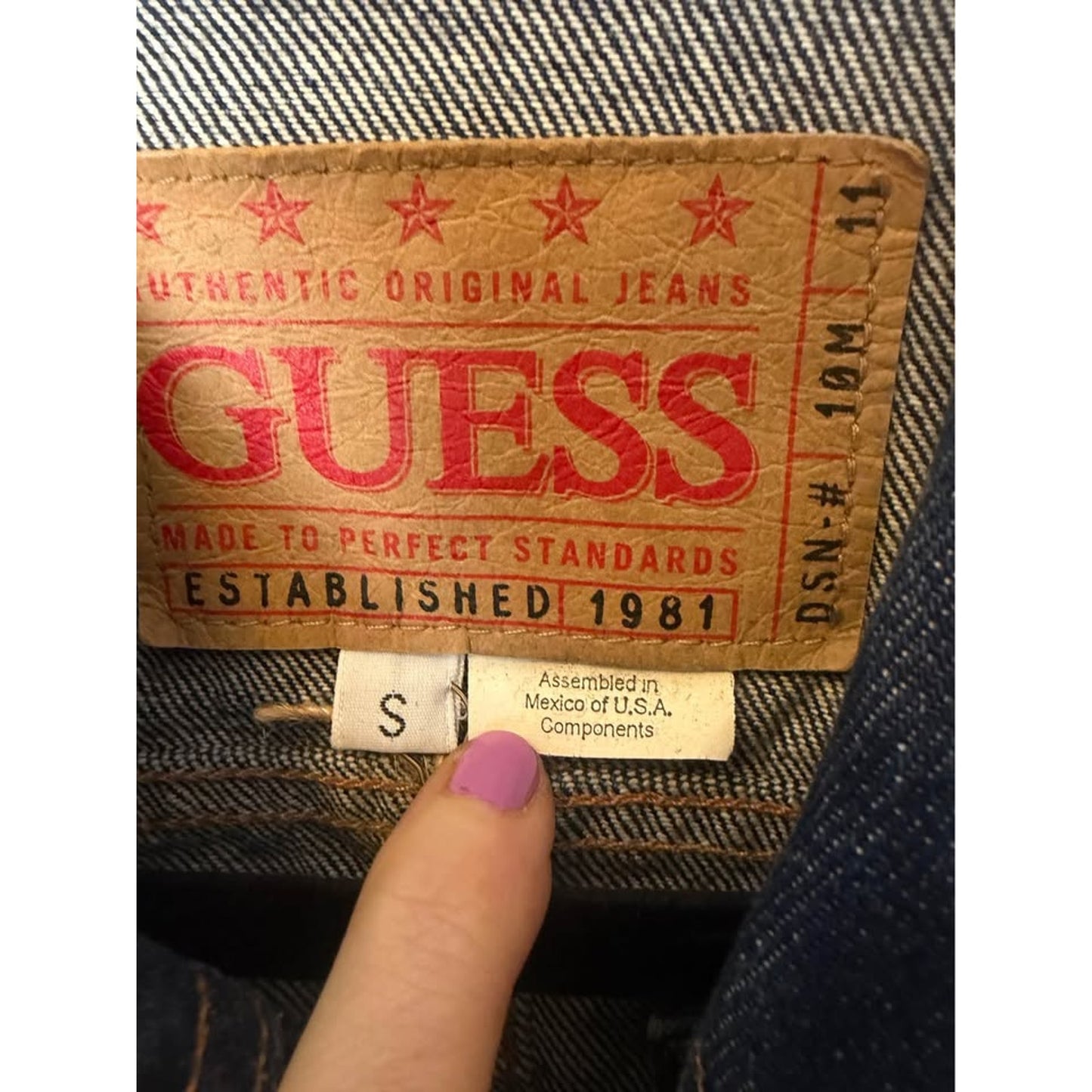 Dark Denim Guess Brand Jacket. Size Xs Small