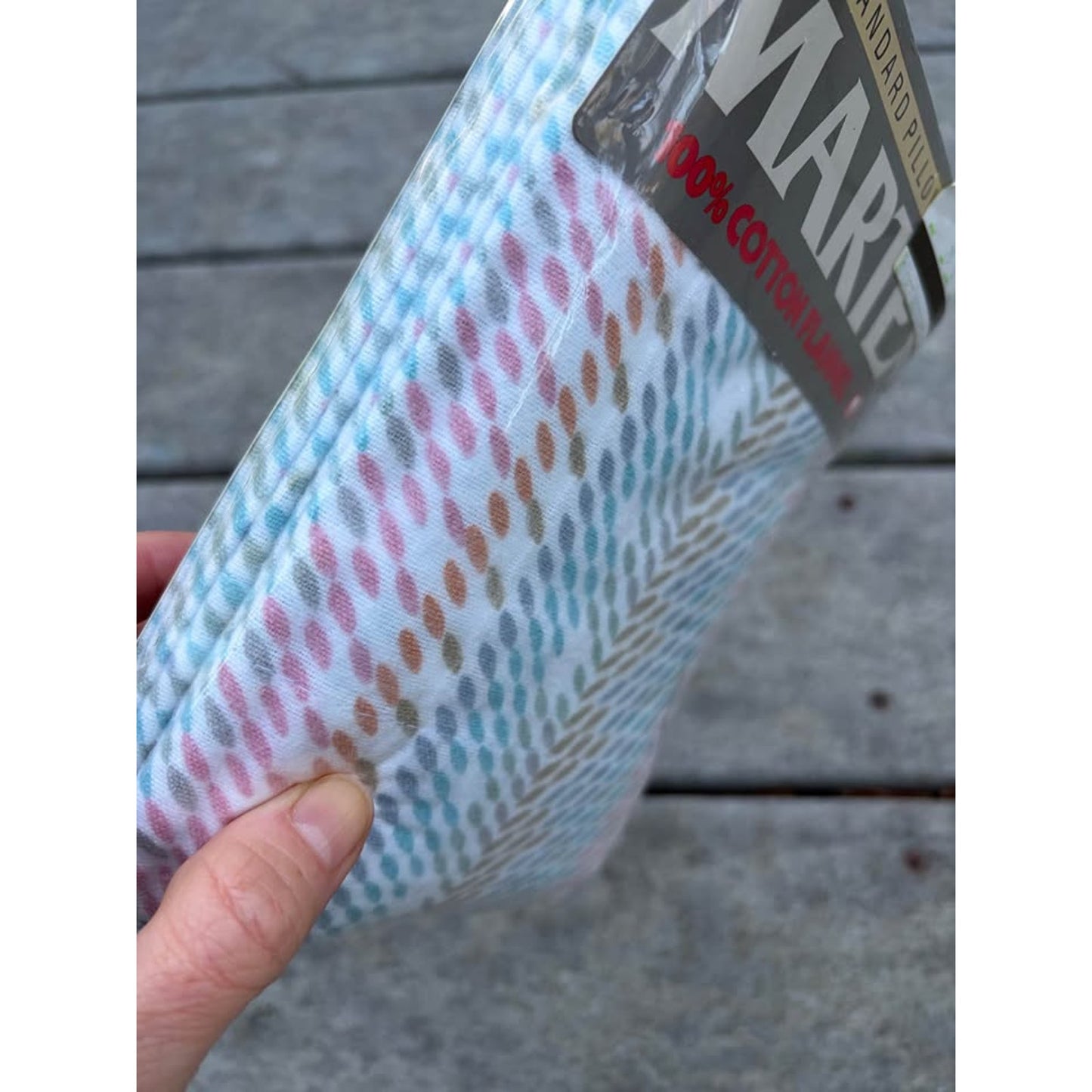 Martex 100% cotton flannel pastel rainbow Pillowcases (2). Vintage in package