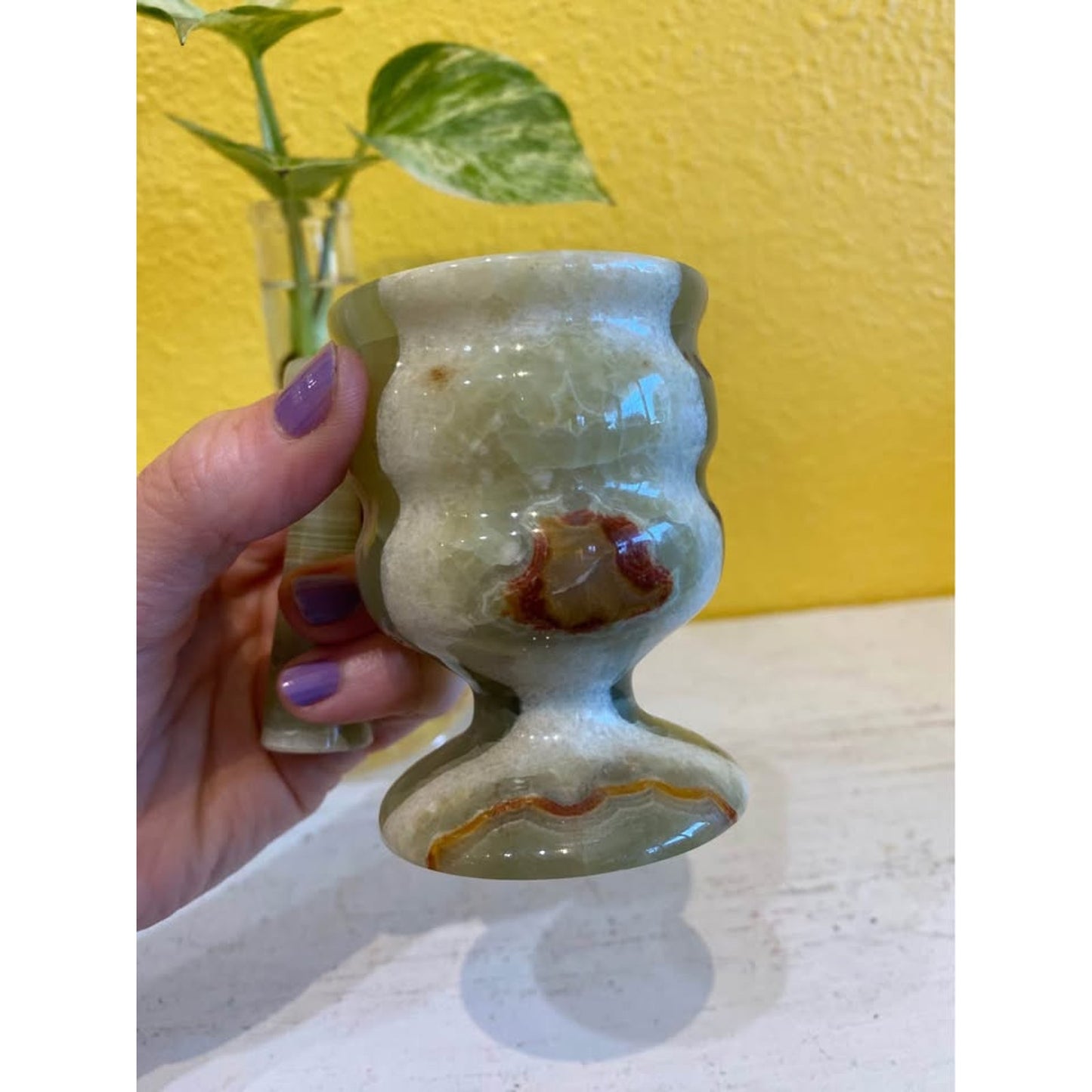 Mini green agate mortar and pestle. So cute!