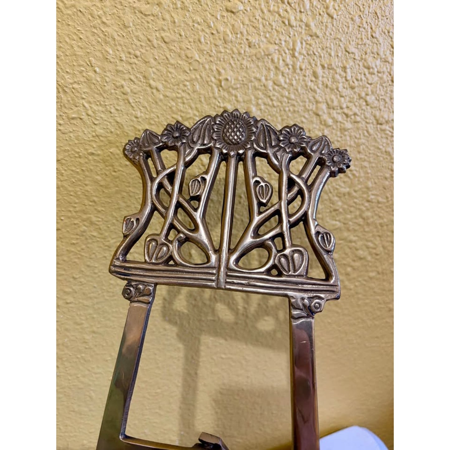 Extra Large Brass Easel with Floral detail