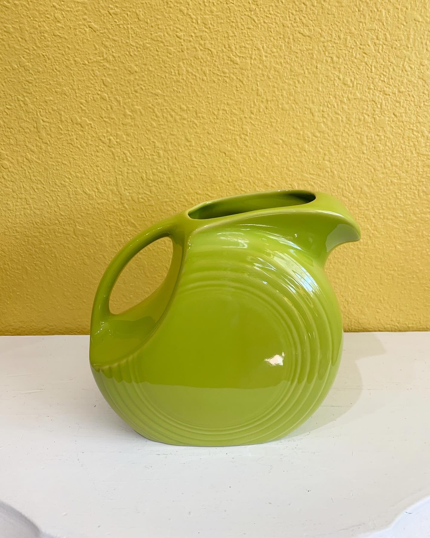 90s Fiestaware Chartreuse/Lime Disk Pitcher