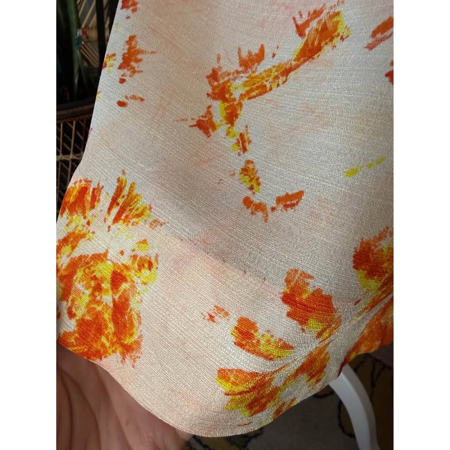 Vintage collared Pink and Orange ‘tie dye’ Shift dress S-M