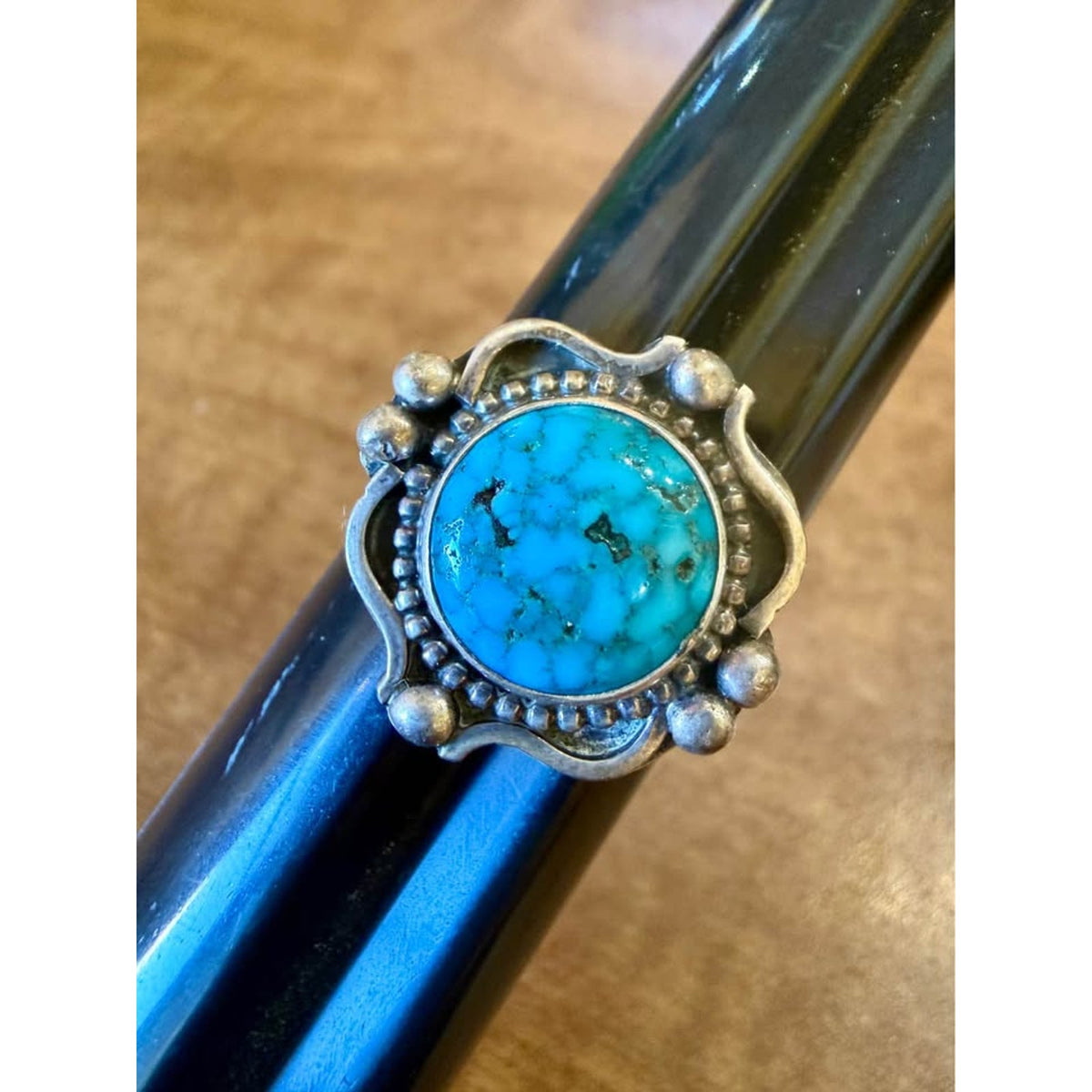 Vintage Sterling and Turquoise Ring Size 11. Navajo.