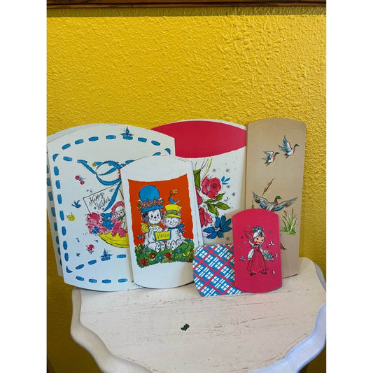 Vintage colorful gift boxes. MCM bright kitschy