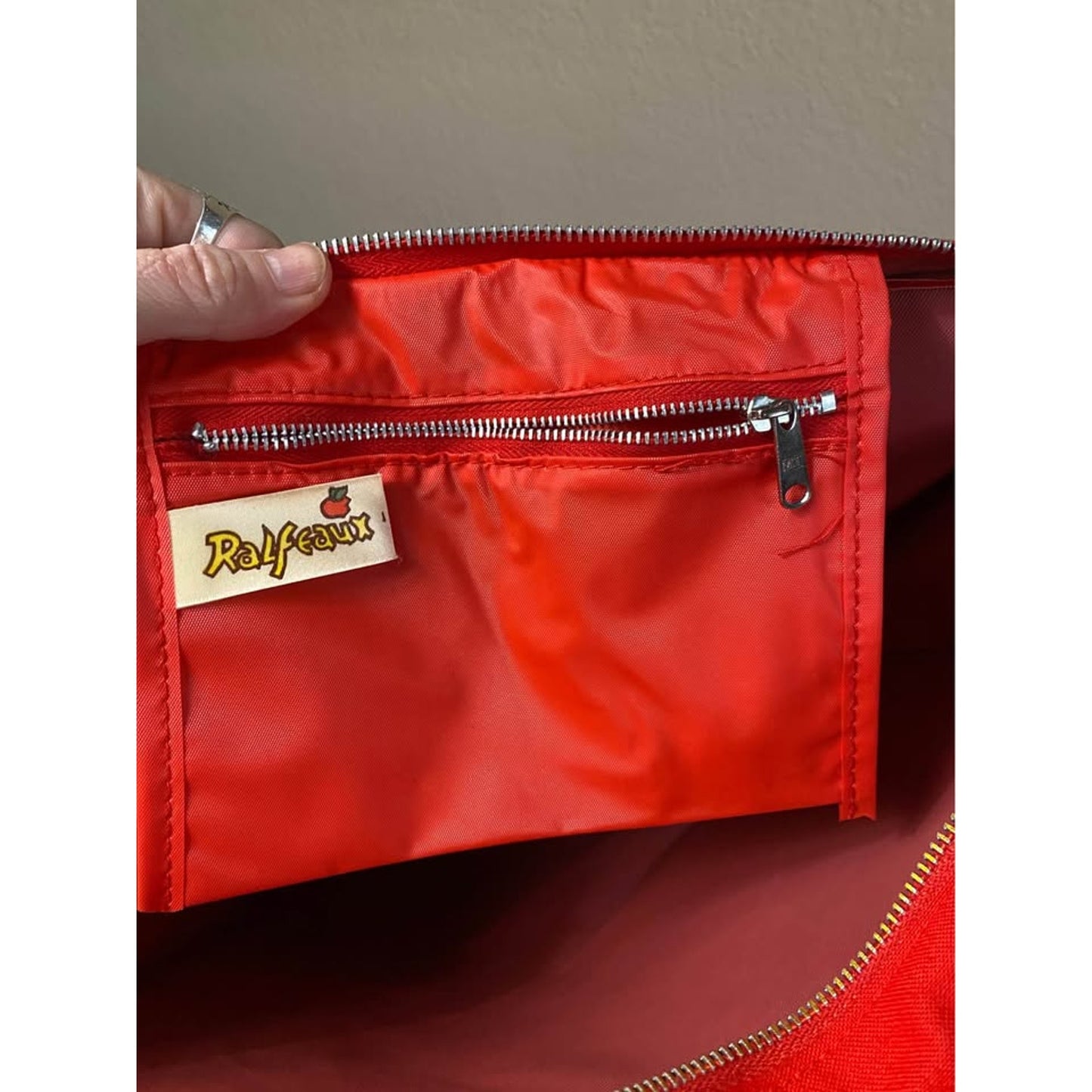 Bright Red Vintage Florida State Canvas Zip Tote Bag
