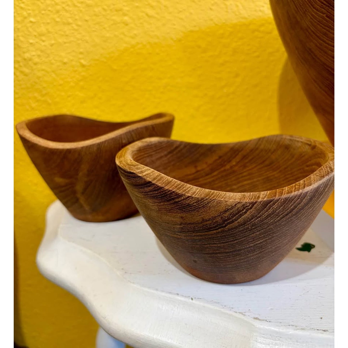 Wooden Teak Salad Serving Bowl with 2 Small Bowls Set