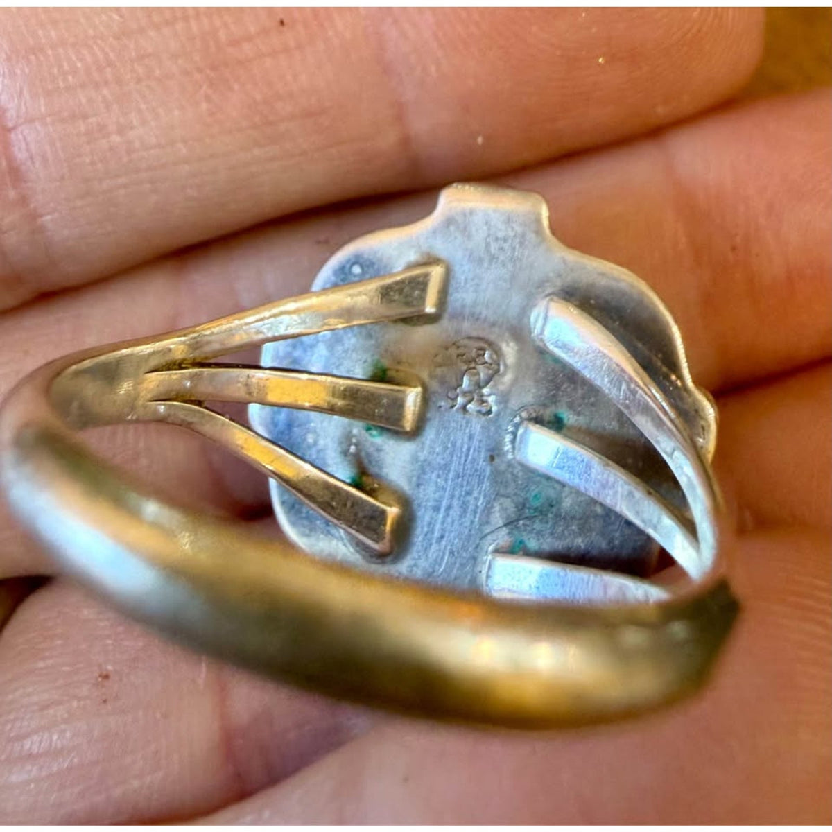 Vintage Sterling and Turquoise Ring Size 11. Navajo.