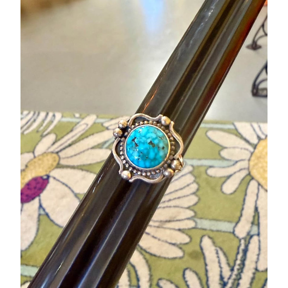 Vintage Sterling and Turquoise Ring Size 11. Navajo.