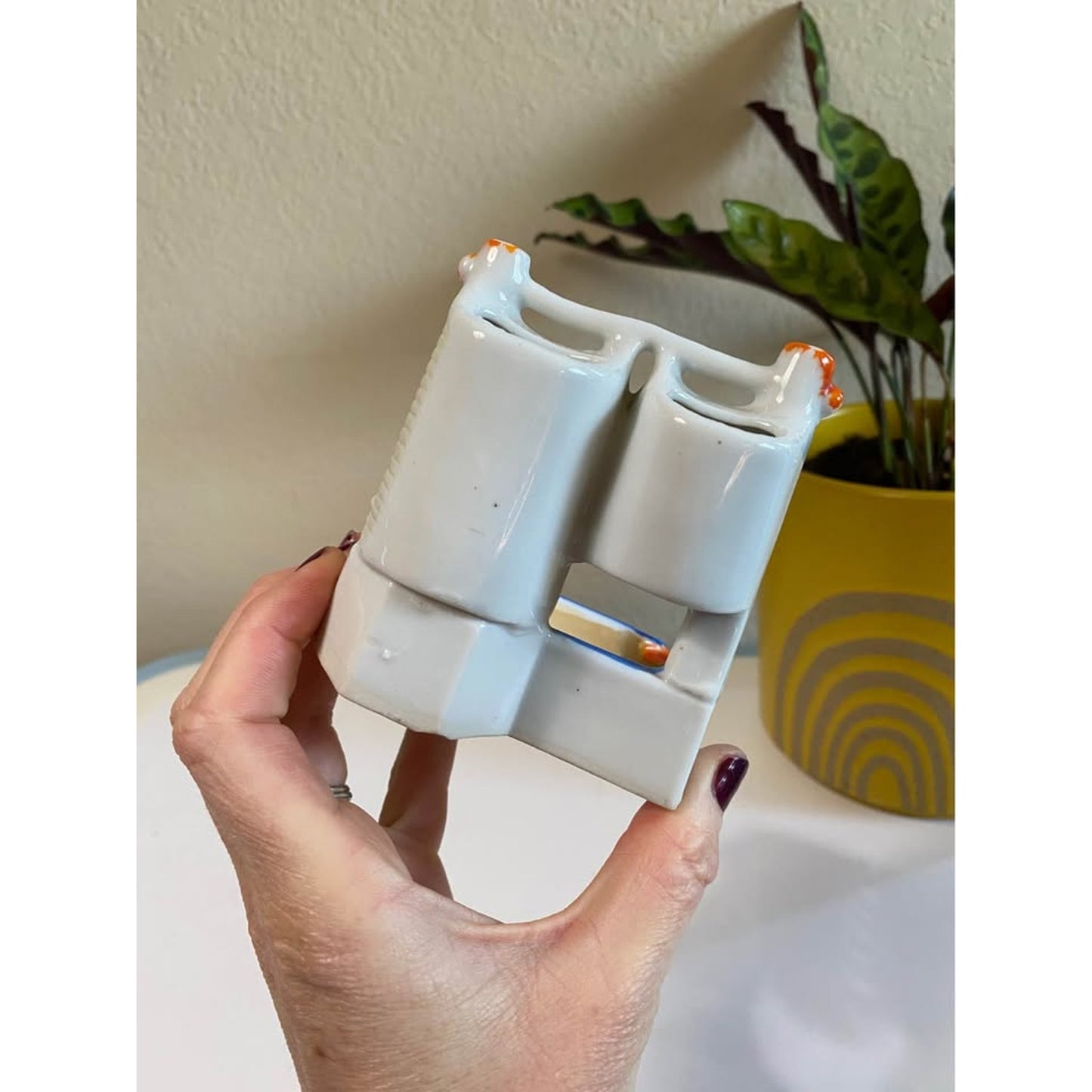 Vintage Lusterware Novelty Ashtray, Match holder. Figurine. Japan