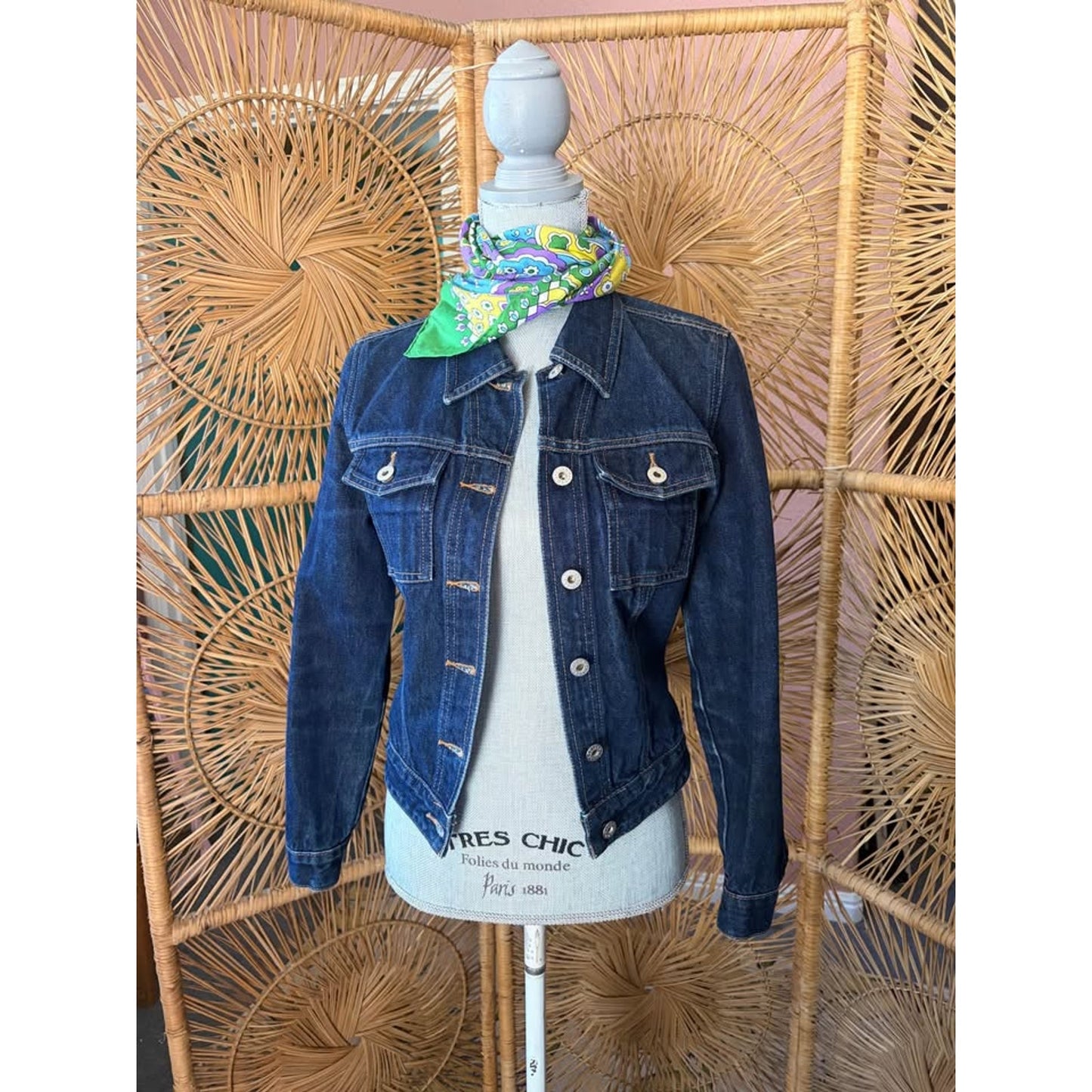 Dark Denim Guess Brand Jacket. Size Xs Small